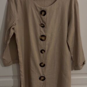 Peck & Peck Linen Blend Tunic Top Size medium  3/4‎ sleeve